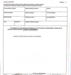 Certificado ultimas voluntades